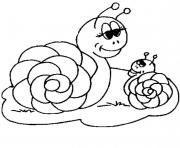 Coloriage mama escargot et son enfant